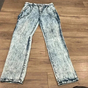 [Size 30Inseam33]Paco Rio Acid  Washed High Rise Women Jeans